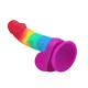 ที่มีสีสันสมจริง 7 นิ้ว Dildo สายรุ้งพร้อมถ้วยดูด ที่มีสีสันสมจริง 7 นิ้ว Dildo สายรุ้งพร้อมถ้วยดูด