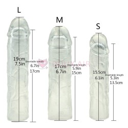 ปลอกเพิ่มขนาด แขนอวัยวะเพศชายไก่ ถุงยางอนามัย 3 ชิ้นขนาดเล็กขนาดกลางและขนาดใหญ่รวม