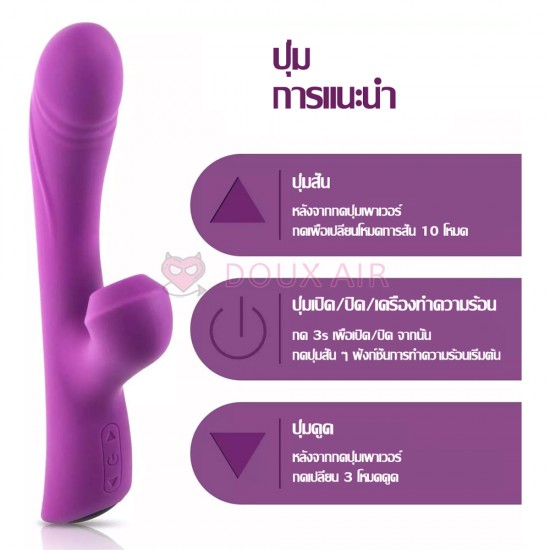 เครื่องสั่นกระต่าย คลิตออรัลดูด G Spot เครื่องทำความร้อนแบบชาร์จไฟได้10 รูปแบบการสั่นสะเทือนและ 3 รูปแบบการดูด เครื่องสั่นกระต่าย คลิตออรัลดูด G Spot เครื่องทำความร้อนแบบชาร์จไฟได้10 รูปแบบการสั่นสะเทือนและ 3 รูปแบบการดูด